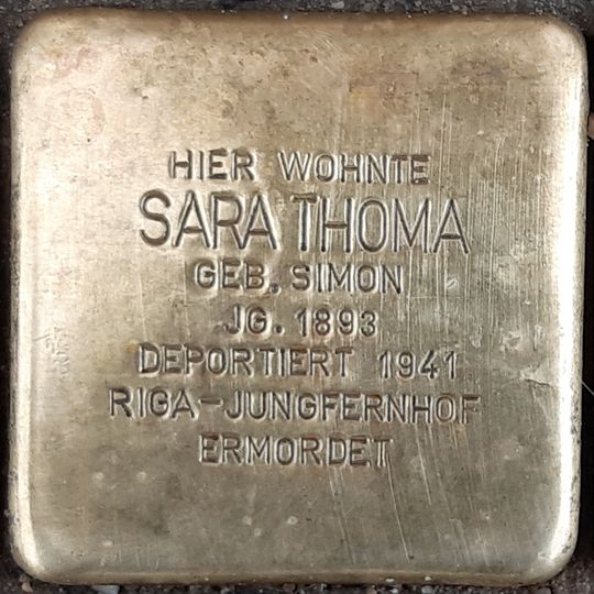 Stolperstein für Sara Thoma