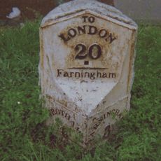 Milestone, London Road, N of Millfield Road, at front of Texaco filling station