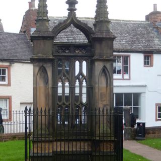 Monument to railway contractors in St Andrew's churchyard on north side of church