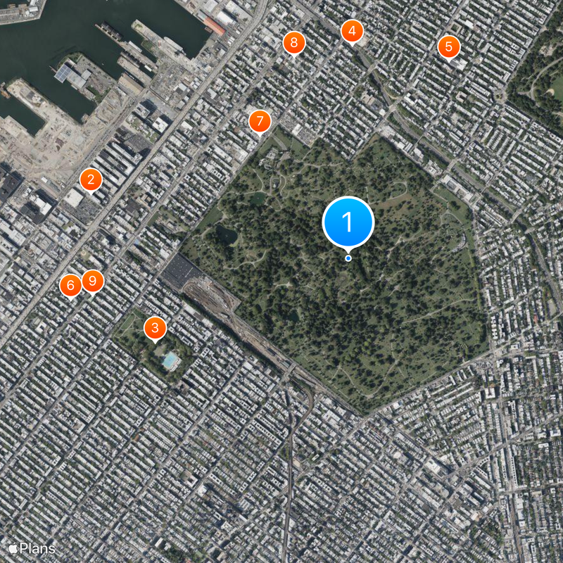 Cimitero di Green-Wood Mappa