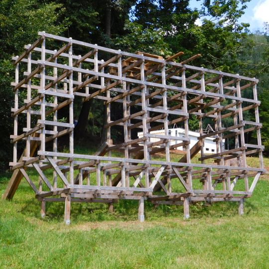 Sculpture in Na Bojišti park - Bojiště Trutnov emblem