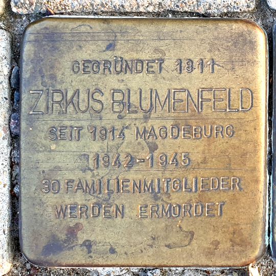 Stolperstein en memoria de Zirkus Blumenfeld