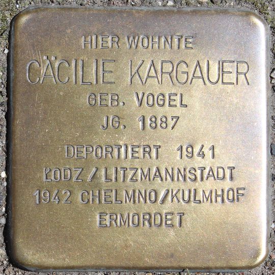 Stolperstein dedicated to Cäcilie Kargauer