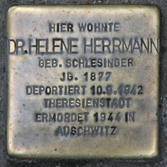 Stolperstein dedicated to Helene Herrmann