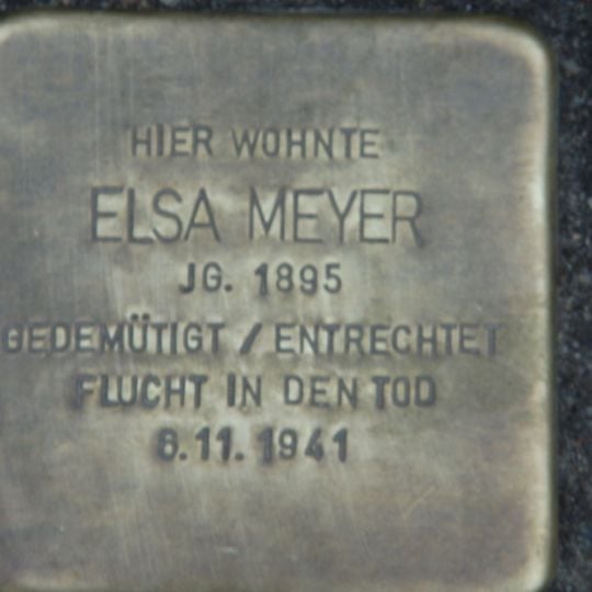 Stolperstein dedicated to Elsa Meyer
