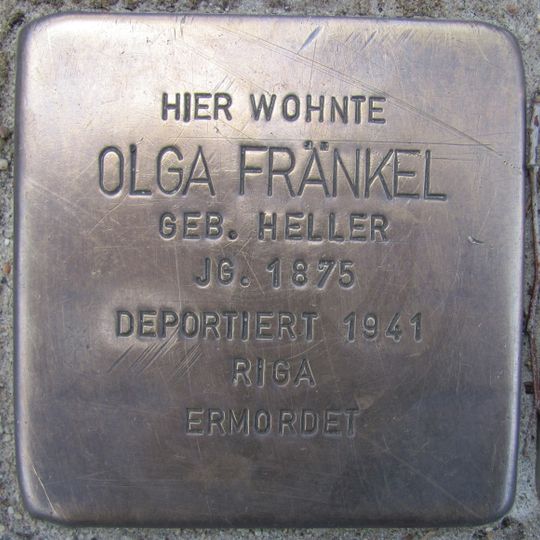 Stolperstein en memoria de Olga Fränkel