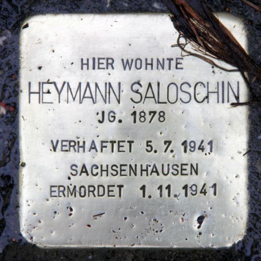 Stolperstein en memoria de Heymann Saloschin
