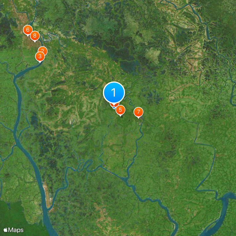 Sixty Dome Mosque Karte