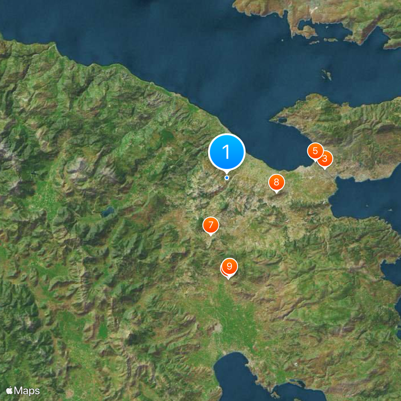 Jednostka regionalna Koryntia Mapa