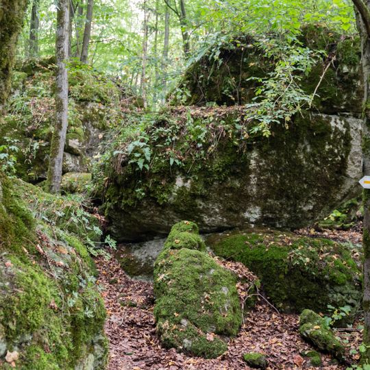 Steinerne Stadt im Wellucker Wald NW von Königstein
