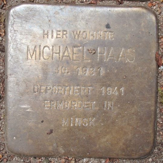 Stolperstein dedicated to Michael Haas