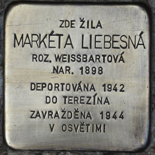 Stolperstein en memoria de Markéta Liebesná