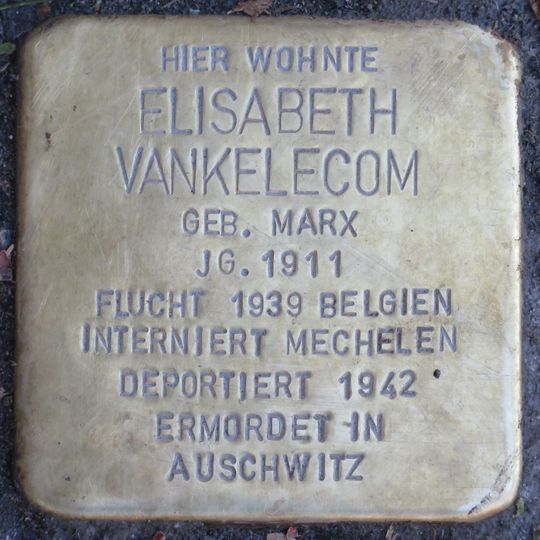 Stolperstein en memoria de Elisabeth Vankelecom