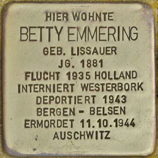 Stolperstein em memória de Betty Emmering