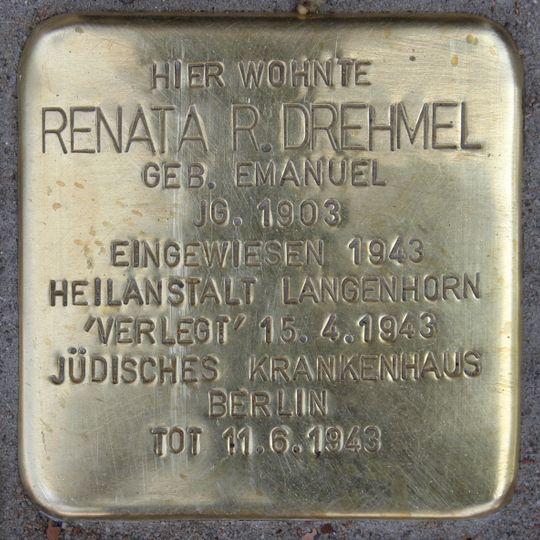 Stolperstein en memoria de Renata R. Drehmel