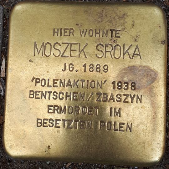 Stolperstein en memoria de Moszek Sroka