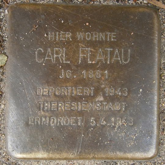 Stolperstein dedicated to Carl Flatau