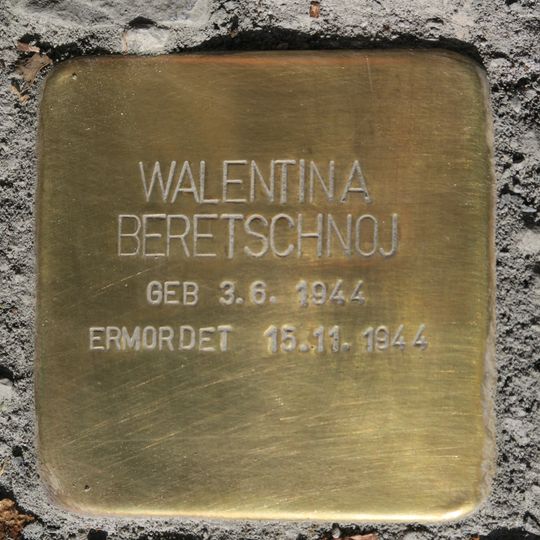 Stolperstein dedicated to Walentina Beretschnoj