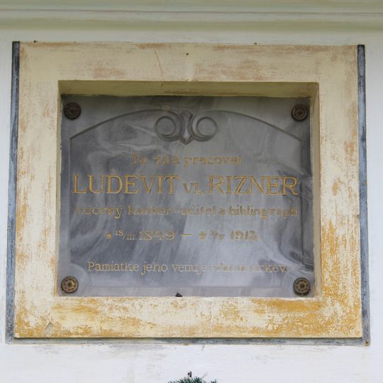 Rodný dom L. V. Riznera, st. škola, tabuľa pamätná