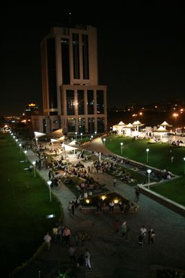 At night