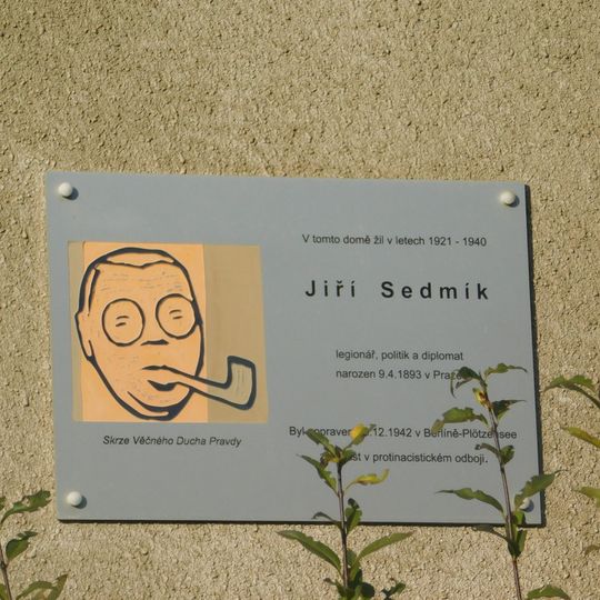 Plaque to Jiří Sedmík