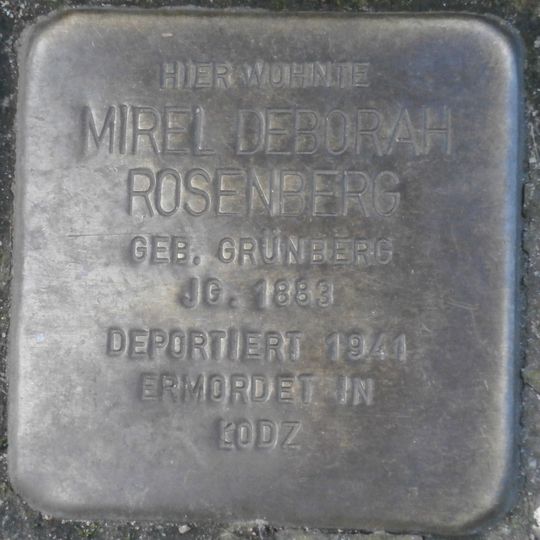 Stolperstein dedicated to Mirel Deborah Rosenberg