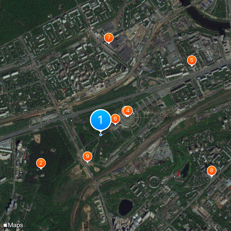 Colina Poklónnaya Mapa