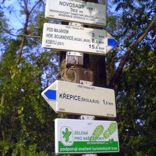 Rozcestník Novosady - pam.