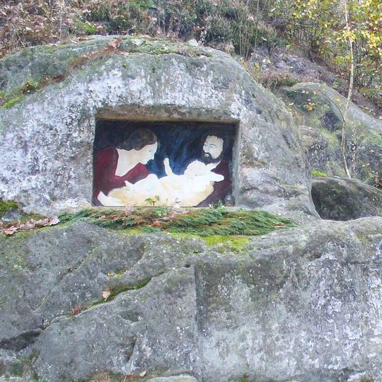 Skalní obrázek u Křížové cesty v Kamenickém Šenově