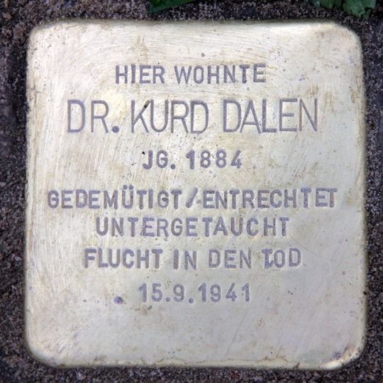 Stolperstein dedicated to Kurd Dalen