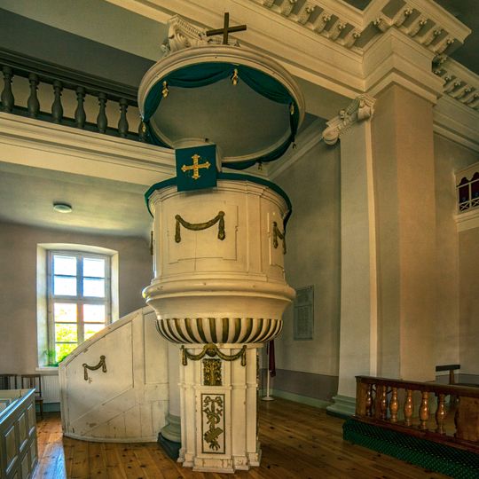 Pulpit of church of Saint Nicholas in Ventspils