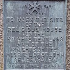 Commemorative plaque to a Religious House of the Knights Templar