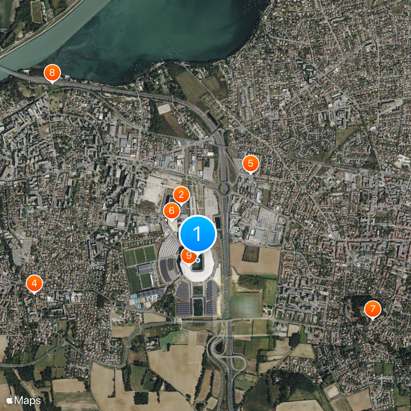 Parc Olympique Lyonnais Map