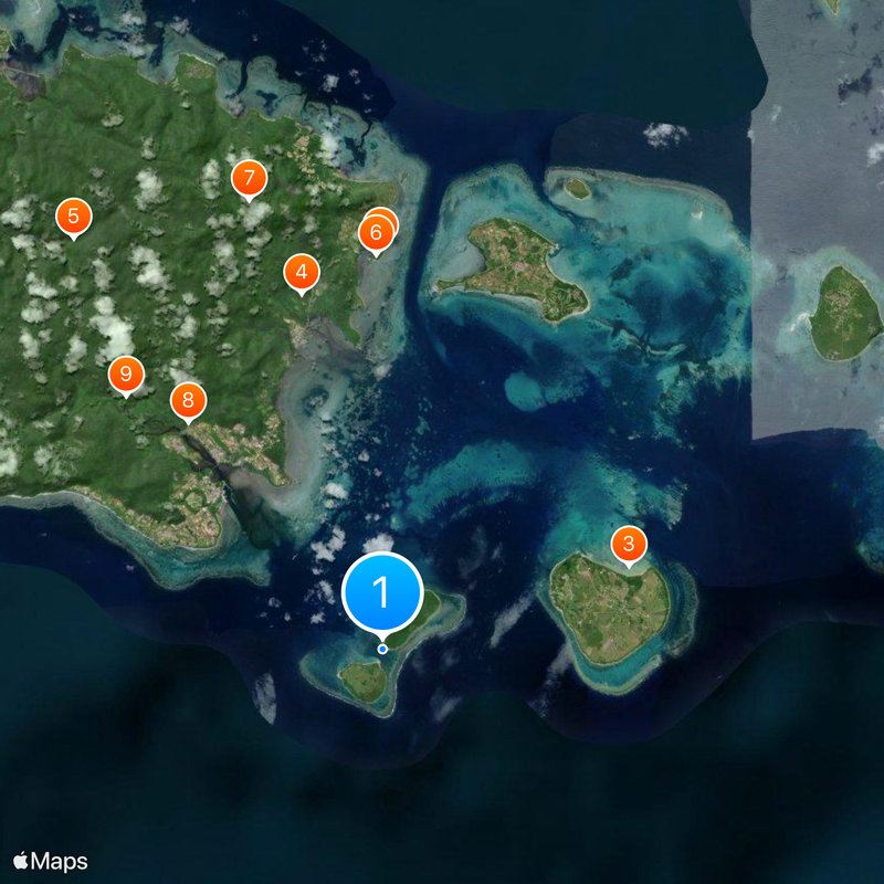 Aragusuku Islands Map