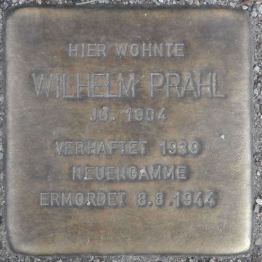 Stolperstein für Wilhelm Prahl