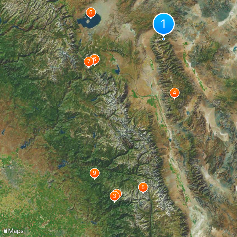 Inyo National Forest Karte