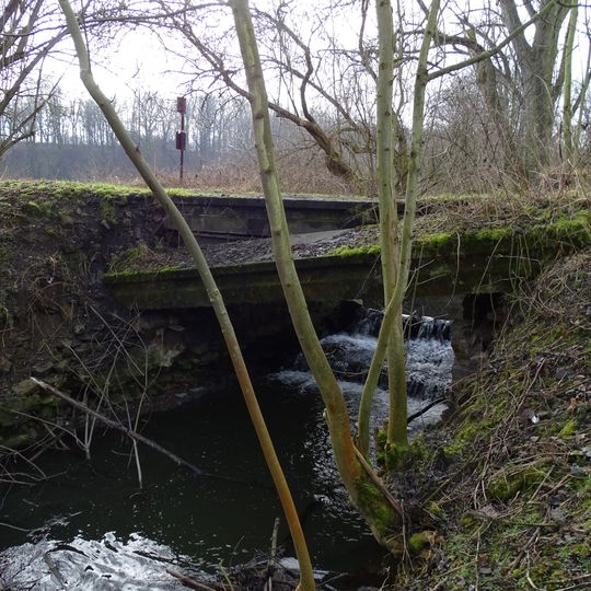 Můstek přes Říčanský potok v uhříněveské oboře severně od Hraničního dubu