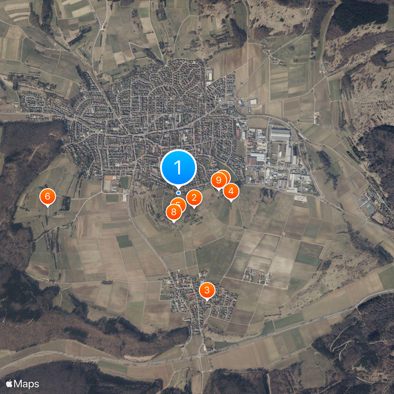 Steinheim crater Kaart
