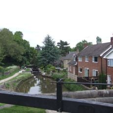Marple Locks Number 11 and adjoining footbridge on Peak Forest Canal