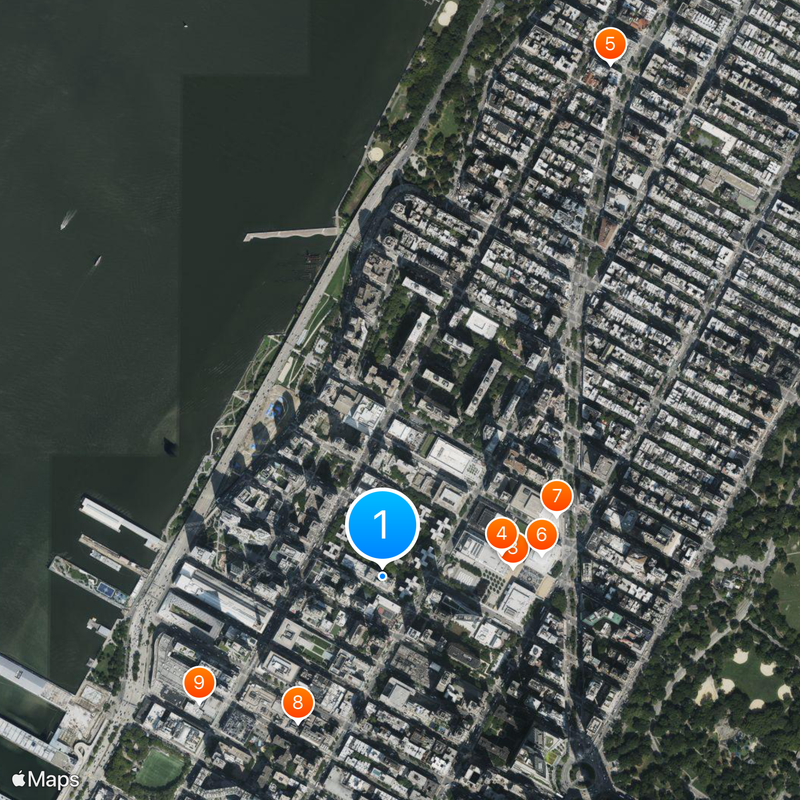 American Musical and Dramatic Academy Map