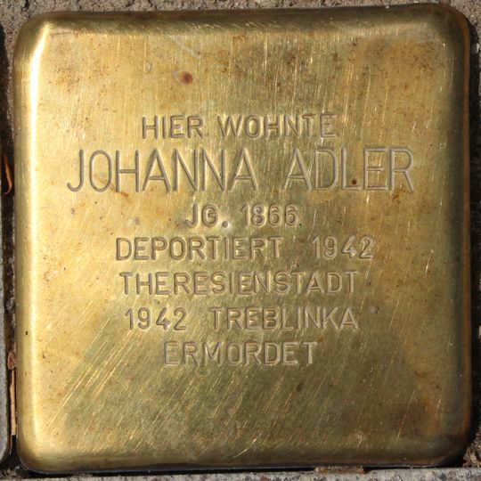 Stolperstein en memoria de Johanna Adler
