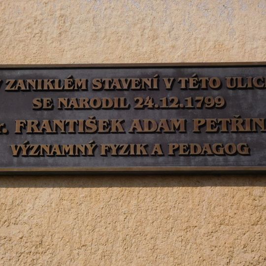 Plaque to F. A. Petřina in Semily