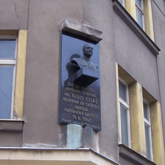 Plaque and bust of Alois Eliáš