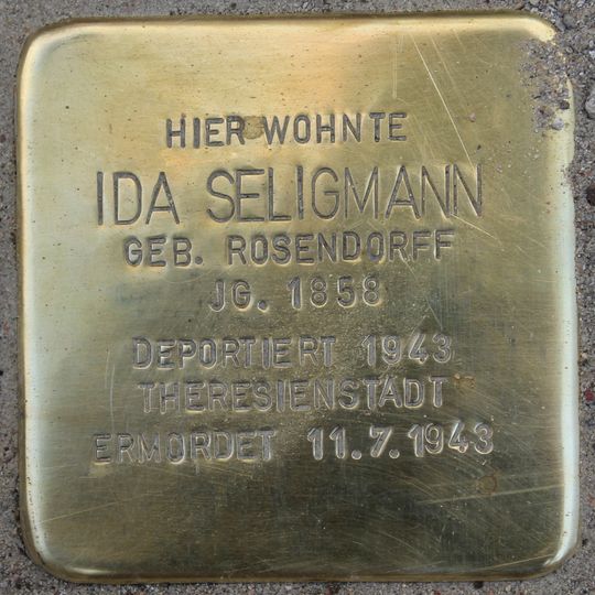Stolperstein dedicated to Ida Seligmann