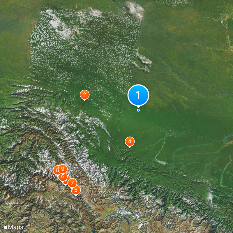 Madre de Dios River Map