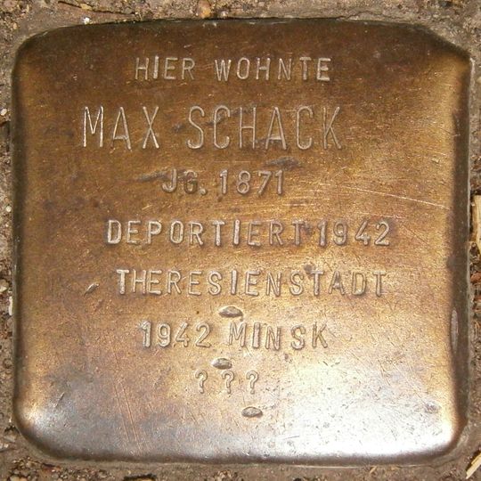 Stolperstein dedicated to Max Schack