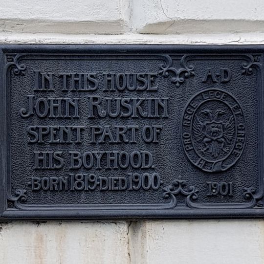 Commemorative plaque to John Ruskin
