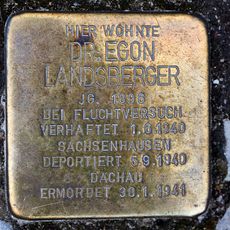 Stolperstein dedicated to Egon Landsberger