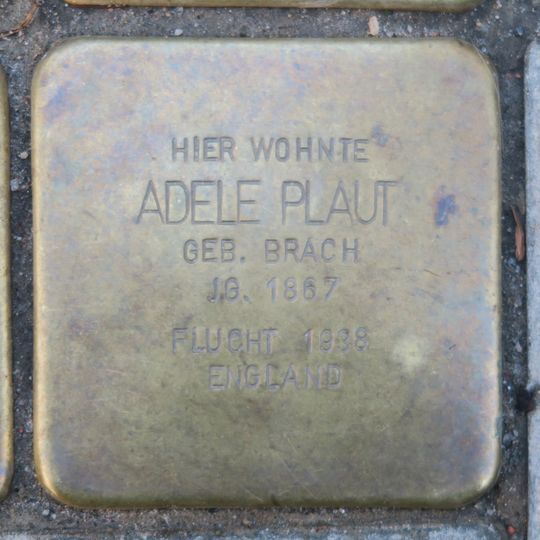 Stolperstein dedicated to Adele Plaut