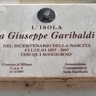 Targa a Giuseppe Garibaldi all'Isola